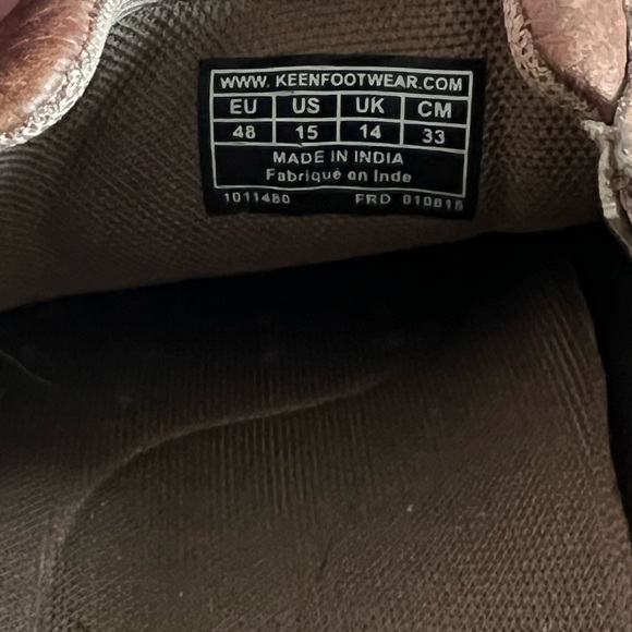 KEEN mens size 15 slip on leather shoes - Picture 7 of 8